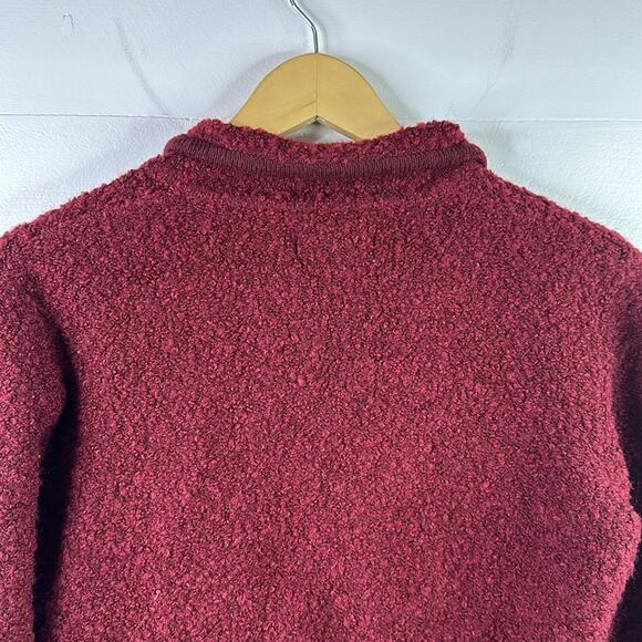 WORTHINGTON Maroon Burgundy Button‎ Up Teddy Acrylic Wool Cardigan Petite Small - Picture 3 of 9
